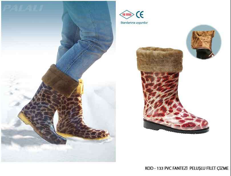Pvc Fantezi Peluşlu Filet Çizme